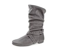 Diamant 202-005-620 Women's Dance Boots - Microfibre Grey - 1.2 cm Micro Heel - Suede Sole - Made in Germany, gray, 4.5 UK