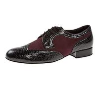 Diamant - Mens Dance Shoes 089-025-202 - Leather Black/Suede Bordeaux - Wide [UK 8,5]