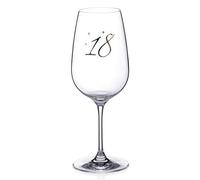 DIAMANTE"18th Birthday Wine Glass - Single Crystal Wine Glass with Platinum 18 Embossed and Crystals - Gift Boxed