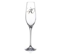 Diamante 40th Birthday Champagne Flute Adorned with Crystals by Swarovski® - Made From Premium Lead Free Crystal Glass
