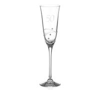 Diamante 50th Birthday Spiral Champagne Flute Adorned with Crystals by Swarovski® - Made From Premium Lead Free Crystal Glass