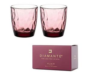 Diamante All Rounder Coloured Tumblers ‘Mosaic Pink Lilac' - Set of 2