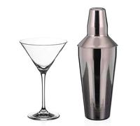 Diamante Auris Martini Shaker and Glass Set