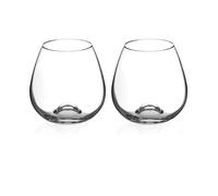 Diamante Auris Stemless Wine Glasses - Set of 2 - Made From Premium Lead Free Crystal Glass