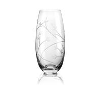 DIAMANTE Barrel Shaped Crystal Vase "Leaf" - Hand Cut Flowering Branches and Vines Decoration - 25cm