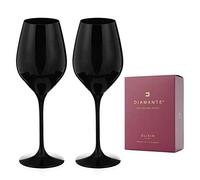 DIAMANTE Black Crystal Glasses - 'Ghost Black’ Collection Wine Glasses - Perfect Wine Tasting Wine Glasses for Blind Wine Tasting