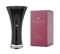 Diamante Black Silhouette Hollow Sided Trumpet Tapered Flared Vase with Crystals - 25cm|9.8inches tall in gift box