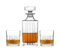 Diamante Broadway Whisky Decanter Set - Set of 3 - Made From 24% Lead Crystal