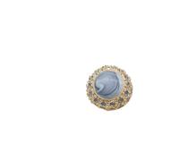Diamante Buttons 18/20/25mm Vintage Gold Pearl Metal Buttons for Women Suit Coat Needlework Sweater Dress Palace Style Clothing Sewing Decor(Blue,40L 25.0 MM 1pcs)