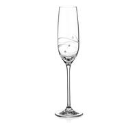 DIAMANTE Champagne Flutes Crystal Prosecco Glasses Hand Cut and Embellished Crystals- ‘Moda Spiral' Collection Cut Crystal - Single Glass in a Gift Box