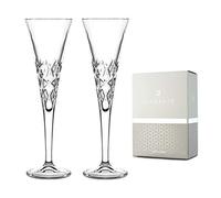 DIAMANTE Champagne Flutes Pair - ''Iceberg'' - 24% Lead Crystal Champagne Glasses