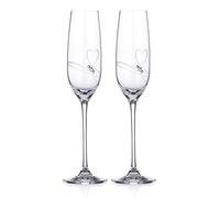 DIAMANTE Champagne Flutes Prosecco Glasses Pair with Swarovski Crystals | gift package, wedding gift, birthday gift, newlyweds, diamond anniversary, romantic