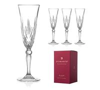 DIAMANTE Chatsworth Champagne Prosecco Flutes - Made from Premium Lead Free Crystal - Set of 4
