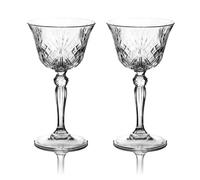 DIAMANTE Chatsworth Coupette Cocktail Champagne Glasses Port - Nick & Nora mini Coupe - Made from Premium Lead Free Crystal - Set of 2