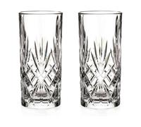Diamante Chatsworth Crystal Whiskey High Ball Glasses - Set of 2