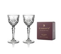 DIAMANTE Chatsworth Mini Sherry Port Cocktail Glasses - Nick & Nora - Made from Premium Lead Free Crystal - Set of 2