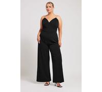 Yours London Curve Diamante Corset Jumpsuit - Women's - Plus Size Curve Black