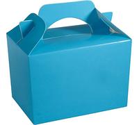 Diamante Crafts 10 Party Boxes Solid Colour Plain Cardboard Lunch Food Loot Treat Box 20 Colours (10 Plain - Baby Blue)