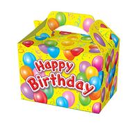 Diamante Crafts 10 x Happy Birthday Yellow Party Lunch Boxes