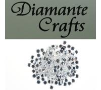 Diamante Crafts 200 x 4mm Clear Diamante Squares Loose Flat Back Rhinestone Craft Gems - created exclusively