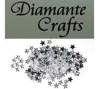 Diamante Crafts 200 x 6mm Clear Diamante Stars Loose Flat Back Rhinestone Craft Gems - created exclusively