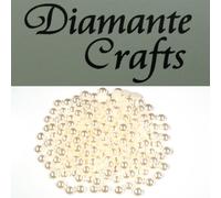 Diamante Crafts 200 x 6mm Ivory Pearl Loose Round Flat Back Rhinestone Craft Gems created exclusively