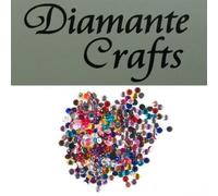Diamante Crafts 300 x 2mm Mixed Colours Diamante Loose Round Flat Back Rhinestone Craft Gems created exclusively