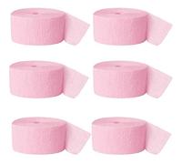 Diamante Crafts 6 x Pastel Pink Crepe Paper Rolls 81ft - Streamers 24 metres per roll