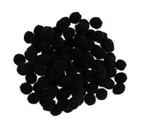 Diamante Crafts 7mm / 0.7cm Pom Poms - Black - 100 pack