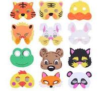 Diamante Crafts Woodland Animal Cardboard Masks x12 - Pack of 12, Fits Kids 3+