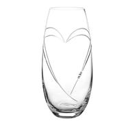 Diamante Crystal Barrel Heart Vase with Swarovski Crystals - 25cm - Made From Premium Lead Free Crystal Glass