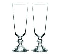 DIAMANTE Crystal Champagne Flute Glasses Pair 'Elizabeth' | Vintage Style | Lead Free Crystal | Set of 2