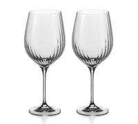 DIAMANTE Crystal Red Wine Glasses 'Mirage' - Set of 2 Optic Red Wine Glasses in Giftbox
