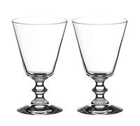 DIAMANTE Crystal Red Wine Glasses Pair 'Elizabeth' | Vintage Style | Lead Free Crystal | Set of 2