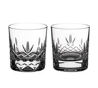 DIAMANTE Crystal Tumblers with Blank Engraving Panel - Whisky Glasses Prepared for Personalisation (Personalisation Not Included) (2pc, 340ml)