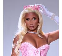 Diamante Detail Crown In Pink, Women's Size UK One Size