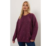 Yours Curve Red Diamante Embellished Jumper - Women's - Plus Size Curve