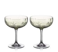 DIAMANTE Frederik Bagger Gatsby Saucers - Set of 2 Champagne Saucer Coupes (Earth Green)