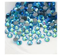 Diamante Gems SS6-SS30 Multi-Color Crystal AB Hot Fix Rhinestone Crystal Super Glitter Strass Iron On Rhinestones for Nail Art Fabric Garment(Aquamarine AB,SS6-SS30 Mix 1200pcs)