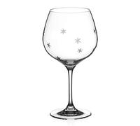 DIAMANTE Gin Glass Copa 'Northern Star' Single - Crystal Balloon Glass with Hand Etched Stars Pattern
