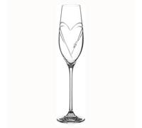 Diamante Hearts Champagne Flutes Adorned with Crystals by Swarovski® - Single Glass - Made From Premium Lead Free Crystal Glass