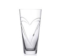 Diamante Hearts Hand Cut Conical Vase Adorned with Crystals by Swarovski® - 25cm (9.84in) - Made From Premium Lead Free Crystal Glass