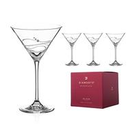 DIAMANTE Martini Cocktail Glasses Set - 'Soho' - Embellished with Swarovski Crystals - Gift Box of 4