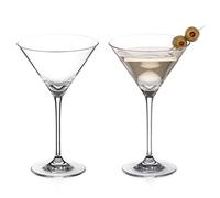 DIAMANTE Martini Prosecco Cocktail Glasses Pair - ‘Auris’ Collection Undecorated Crystal - Gift Box of 2
