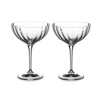 Diamante Mirage Champagne Saucers - Set of 2 - Made From Premium Lead Free Crystal Glass