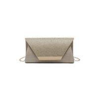 Diamante On The Flap Over Cover Glitter Clutch Bag JFY Gold One Size