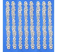 Diamante & Pearl Sticker Strips - Assorted Designs Self Adhesive Border Trim Stickers (12.5cm Diamante Cluster, 6)