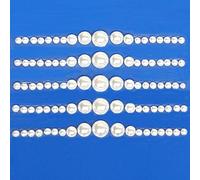 Diamante & Pearl Sticker Strips - Assorted Designs Self Adhesive Border Trim Stickers (5cm Graduated Pearl, 5)