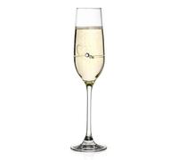 Diamante Petit Heart Champagne Flute Adorned with Crystals by Swarovski® - Single Glass - Made From Premium Lead Free Crystal Glass