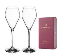 DIAMANTE Prosecco Champagne Flute Glasses - Set of 2 in Gift Box | Premium Crystal, prosecco glasses, crystal champagne flutes, champagne glasses pair, wedding gift for couples